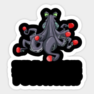 Ping Pong Table Tennis Tabletennis Funny Kraken Octopus Pun Sticker